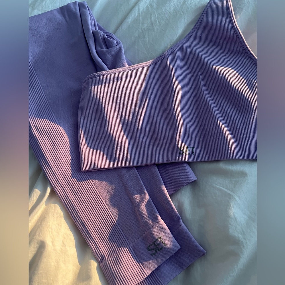 Set Active | Sculptflex Ribbed in Glitz | Leggings & Bra in Small